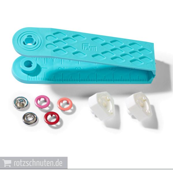 21 Jersey Druckknöpfe PRYM LOVE – 8mm rot lachs pink mit Werkzeug Metall Druckknopf