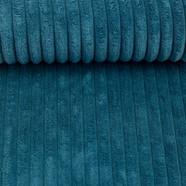 Samtcord uni ozean petrol – robuster Breitcordstoff für Möbel & Taschen Wanja von Swafing