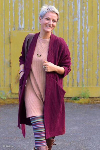 Waffelstrick mit Struktur dunkle beere aus Baumwolle doubleface – Rocko von Swafing HW22/23