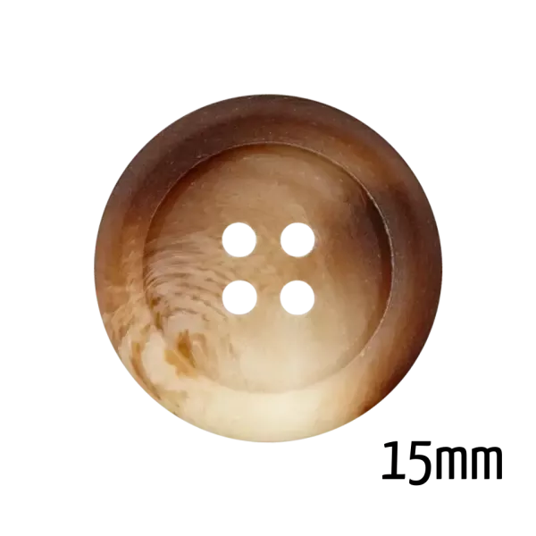 Hellbrauner Knopf 20 mm marmoriert aus Polyester