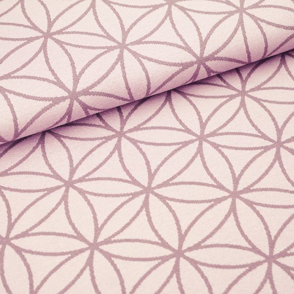 Bio Strick Jacquard Blüte altrosa woodrose vom Stoffonkel - Blume des Lebens