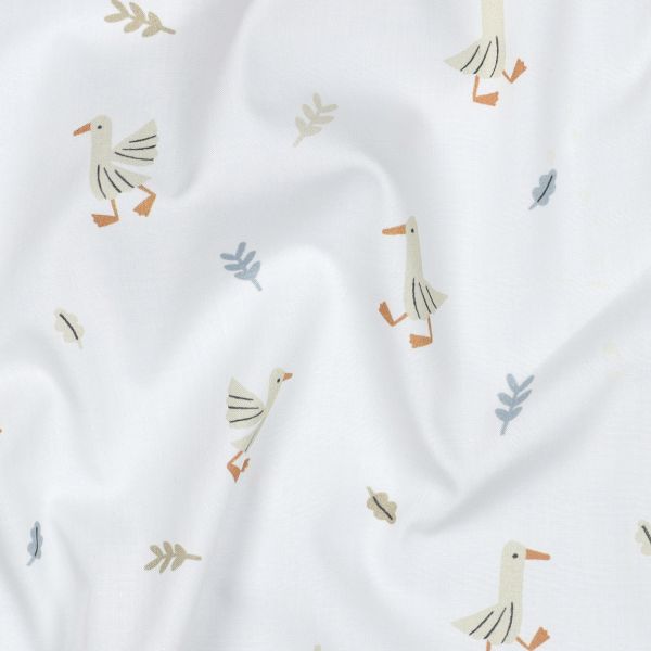 Bio Baumwolle Farm Animals - kleine Enten auf weißem Grund