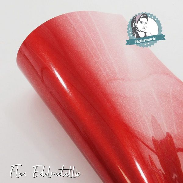 Flexfolie für Textildruck Edelmetallic A4 rot - Plotterfolie von Plottermarie Flex 90µ