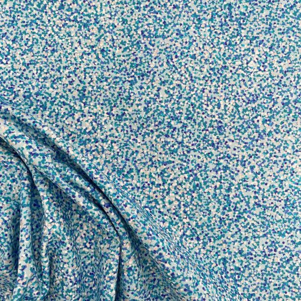 Baumwolle mit Metallic Print blau silber Glitter Konfetti - Lewis & Irene DISCO!