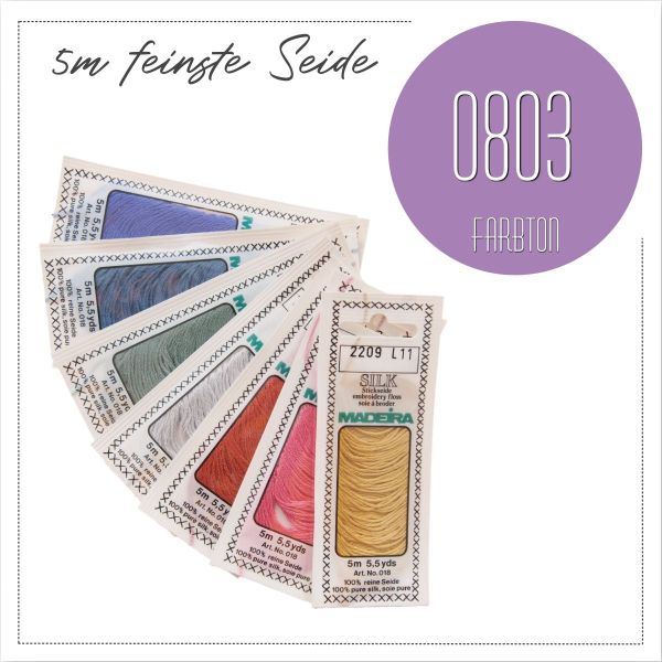 Stickgarn Madeira Silk flieder 0803 - Sticktwist aus feinster Seide zum Sticken und Applizieren