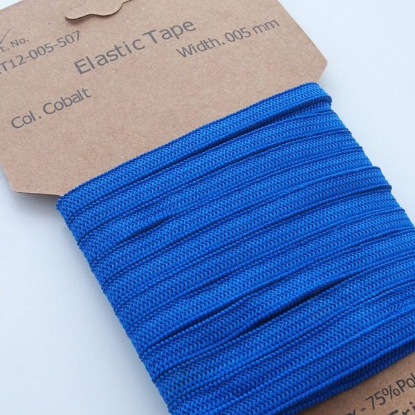 3m schmales Gummiband royalblau 5mm breit – Maskengummi cobalt