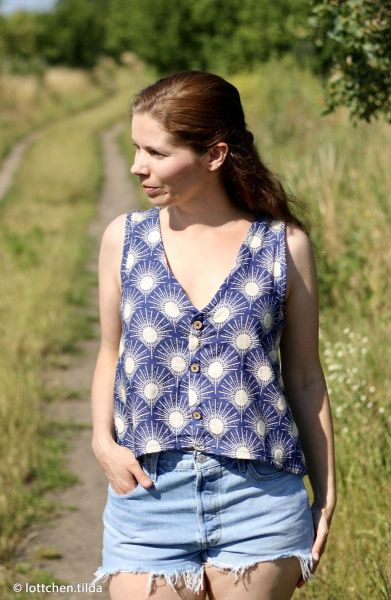 Double Slub Musselin Sonne blau – Double Gauze Käselotti Bright by Swafing