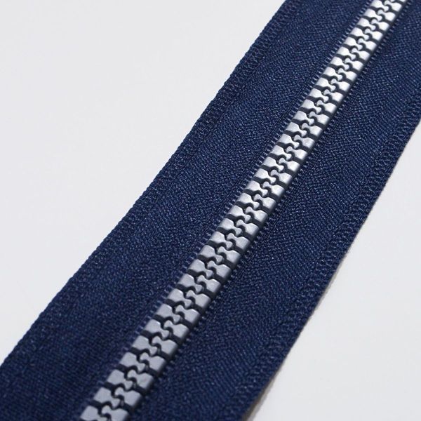 Reißverschluss endlos Profil 5mm dunkelblau matt silber – Endlosreißverschluss PR5