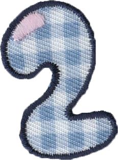 Zahl 2 – Bunte Zahlen zum Aufbügeln - 123 Applikation Bügelzahlen Serie II