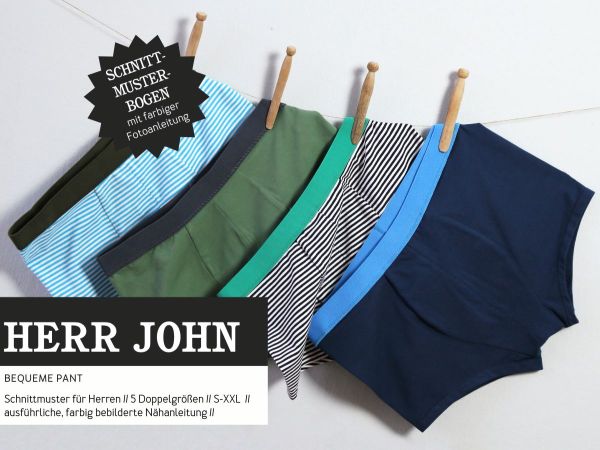 Schnittmuster HERR JOHN • Bequeme Pants für den Mann von Studio Schnittreif • Gr. S-XXL Unterhose