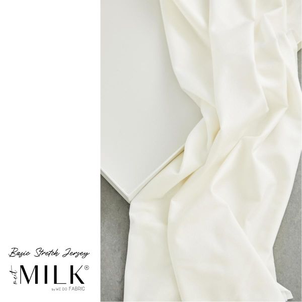 Soft Jersey mit TENCEL™ Lyocell in creme weiß - meetMILK® Basic Stretch Jersey bright white