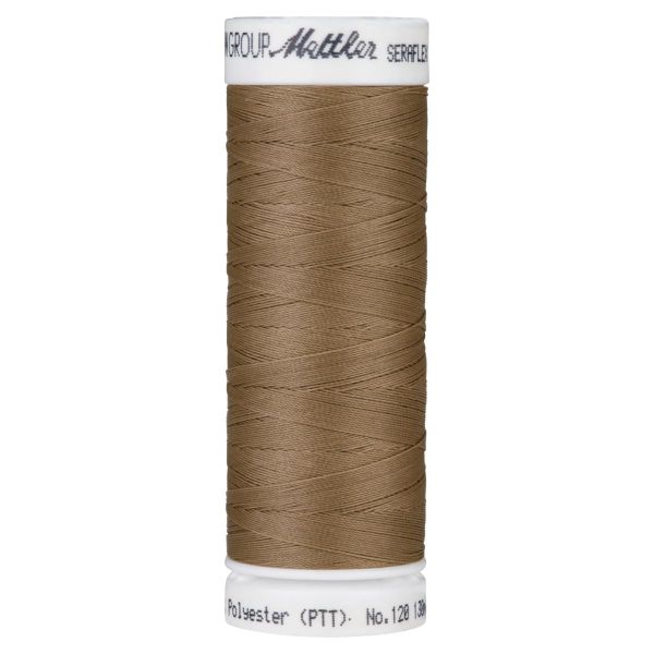 Seraflex Elastikgarn dunkles beige - 130m Nähgarn für elastische Nähte No.120 von Mettler