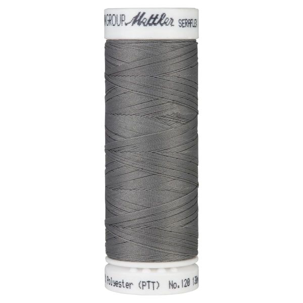 Seraflex Elastikgarn mittelgrau - 130m Nähgarn für elastische Nähte No.120 von Mettler