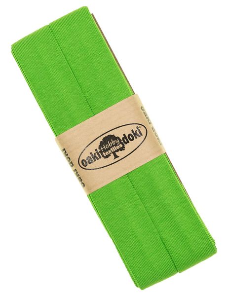 3m Elastisches Schrägband aus Jersey apfel grün - Jerseyschrägband 40/20/10