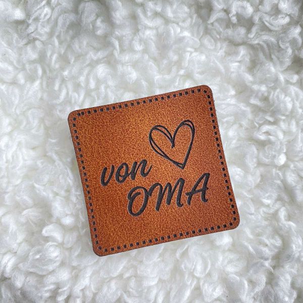 Aufnäher Label - von Oma ❤️ - für einzigartige Nähprojekte, Strickwerke & Gebasteltes
