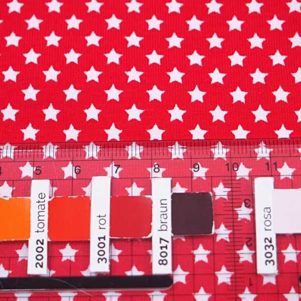 Jersey kleine Sterne rot – Baumwolljersey mini stars red BIPP Design Sky