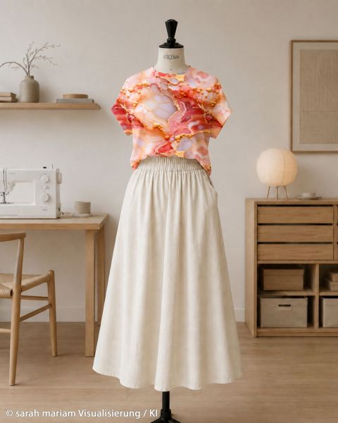 French Terry Flowing Bloom Rosé Apricot – Sarah Mariam für Swafing