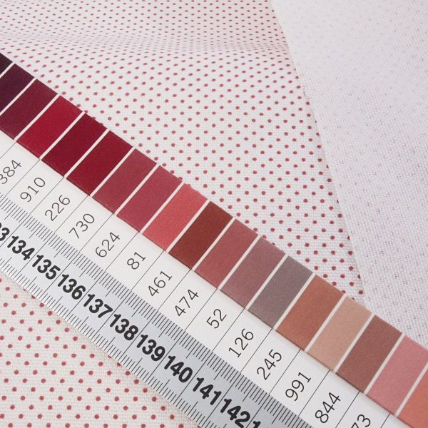 Baumwolle mit Punkten weiß altrosa - Dekostoff Canvas Toppins C-403