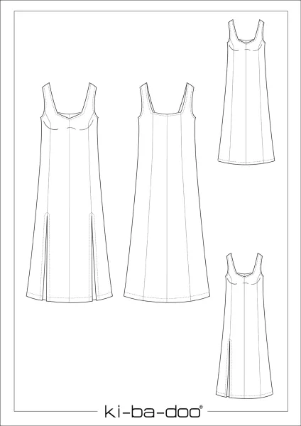 Schnittmuster ausgestelltes langes A-Linien Kleid Shanna von KiBaDoo Gr. 32-58