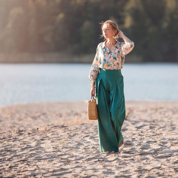 edler Leinen Viskose Mix uni petrol von See You At Six