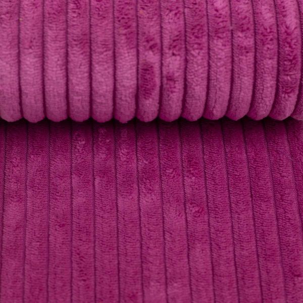 Samtcord uni himbeere pink – robuster Breitcordstoff für Möbel & Taschen Wanja von Swafing
