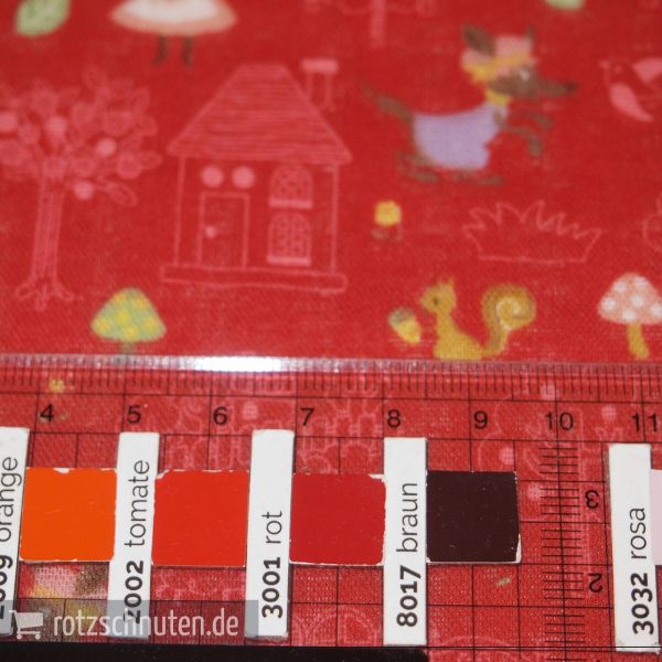 Baumwolle Musselin / Double Gauze Kokka – Red Riding Hood red – Rotkäppchen rot