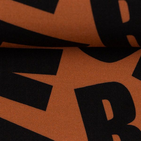 luftig leichte Viskose Buchstaben rost braun - Kleiderstoff Pauline von Swafing