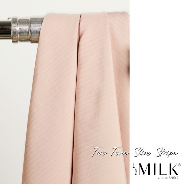Feine Streifen Ton in Ton zartrosa – meetMILK® Two Tone Slim Stripe powder pink mit TENCEL™ Lyocell