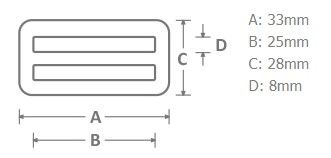 Metall Stegschnalle 25mm altmessing – für Taschen & Gurtbänder - Leiterschnalle regulierbar