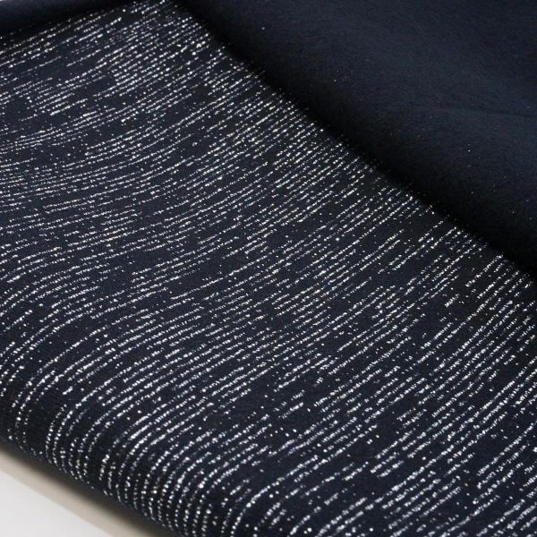 Glamour Sweat schwarz silber – kuscheliger French Terry mit Glitzer von Swafing