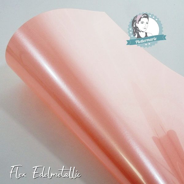 Flexfolie für Textildruck Edelmetallic A4 pfirsich rosa - Plotterfolie von Plottermarie Flex 90µ