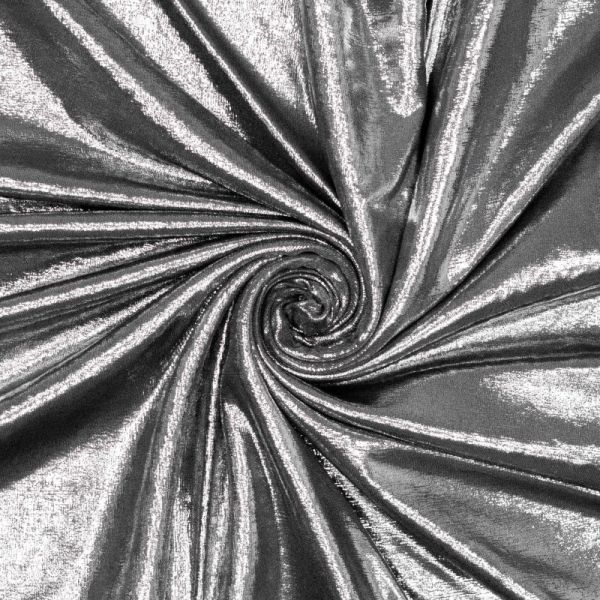 Glamour Jersey silber metallic - edler Glitzerjersey für festliche Kleider