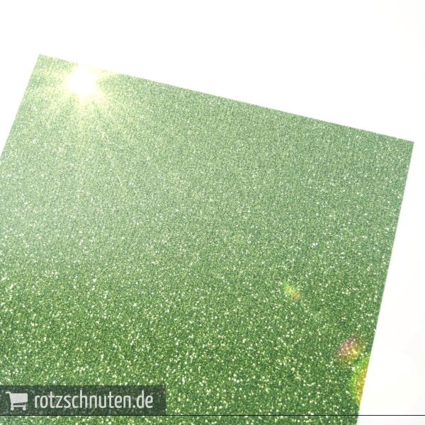 Flexfolie für Textildruck Glitter dunkelgrün A4 - Plotterfolie Plottermarie Glitzer Funkelfolie 360µ