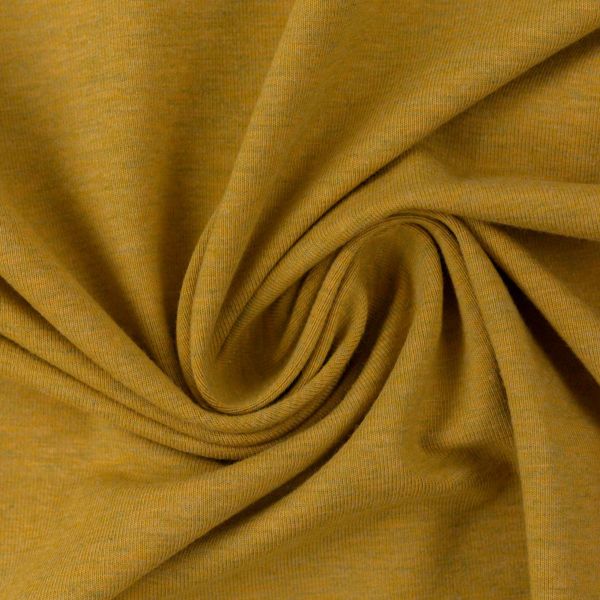 Soft Sweat uni senf gelb meliert - HEIKE Melange von Swafing