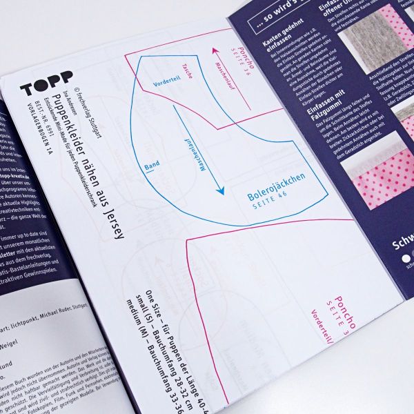 Puppenkleidung nähen aus Jersey - Mini-Mode für Puppen von 40-44cm