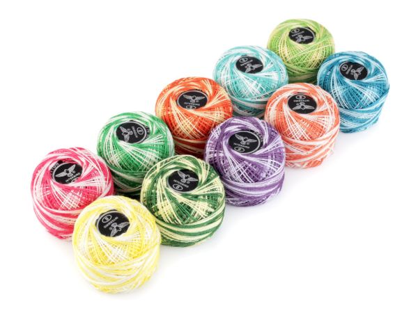 Stickgarn Set OMBRÉ - Baumwollgarn 10x60m zum Sticken und Häkeln