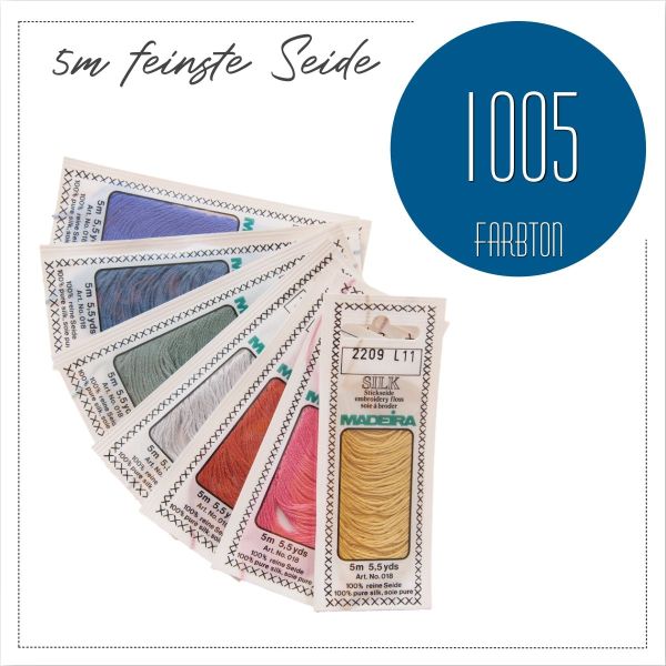 Stickgarn Madeira Silk dunkelblau 1005 - Sticktwist aus feinster Seide zum Sticken und Applizieren