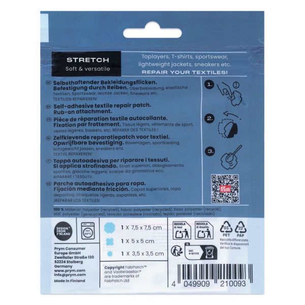Prym x FabPatch Stretch Reparaturflicken hellblau 3 Stück