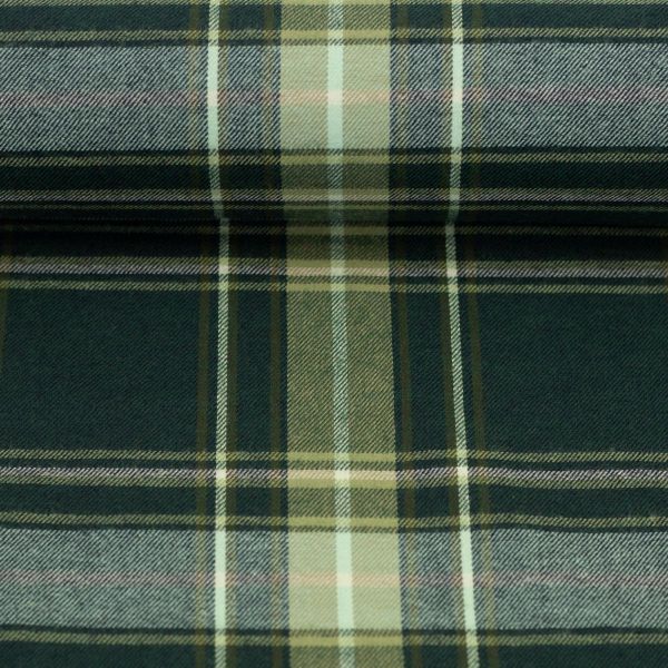 Flanellstoff Maverick kariert grün – aus reiner Baumwolle von Swafing