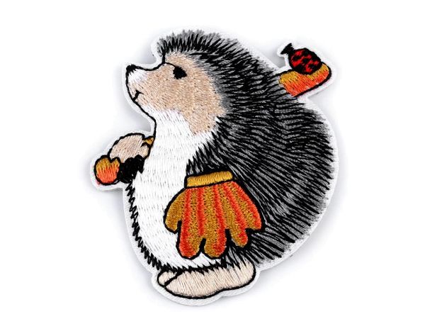Bügelbild Igel Baseball grau gelb - Applikation zum Aufbügeln