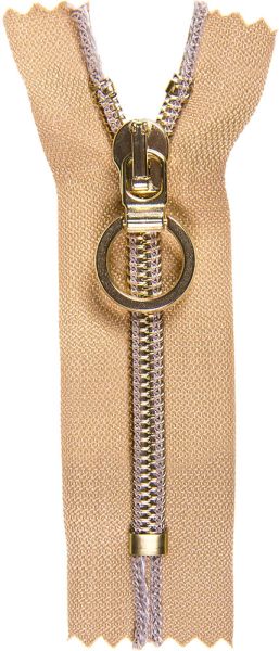 Reißverschluss gold 20cm lang nicht teilbar für Taschen & Mäppchen - Spiralreißverschluss