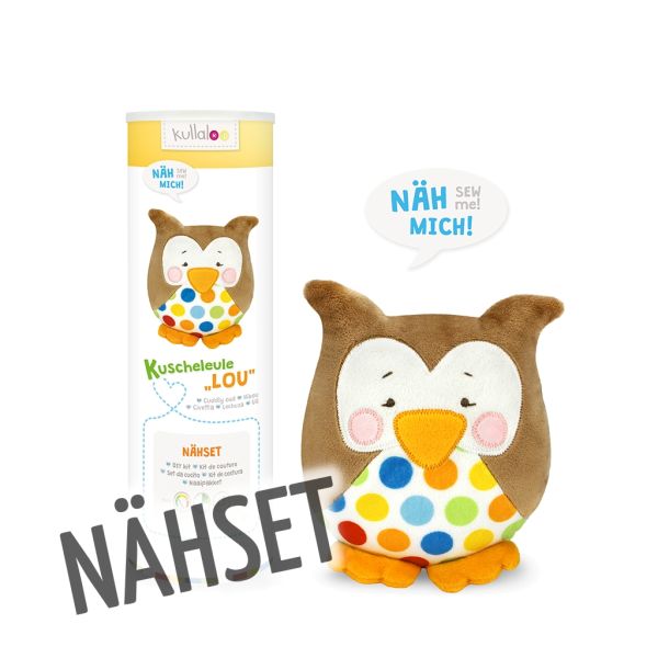 Kullaloo Eule LOU braun bunt – Nähset für ein Kuscheltier