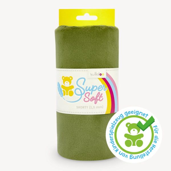 Kullaloo Plüsch SuperSoft Shorty oliv grün - Silky Minky Kuschel Nicki 100x75cm