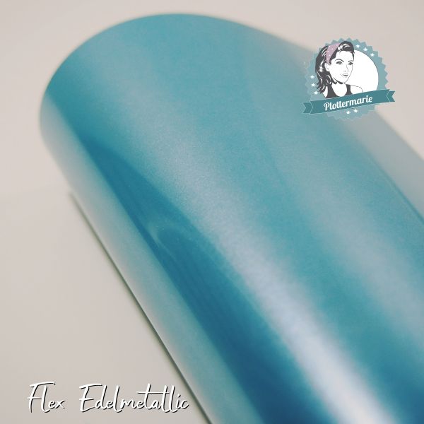 Flexfolie für Textildruck Edelmetallic A4 teal mint - Plotterfolie von Plottermarie Flex 90µ