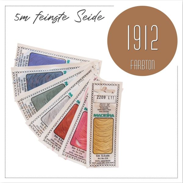 Stickgarn Madeira Silk braun 1912 - Sticktwist aus feinster Seide zum Sticken und Applizieren