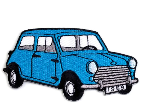 Bügelbild kleines Auto blau - Applikation zum Aufbügeln