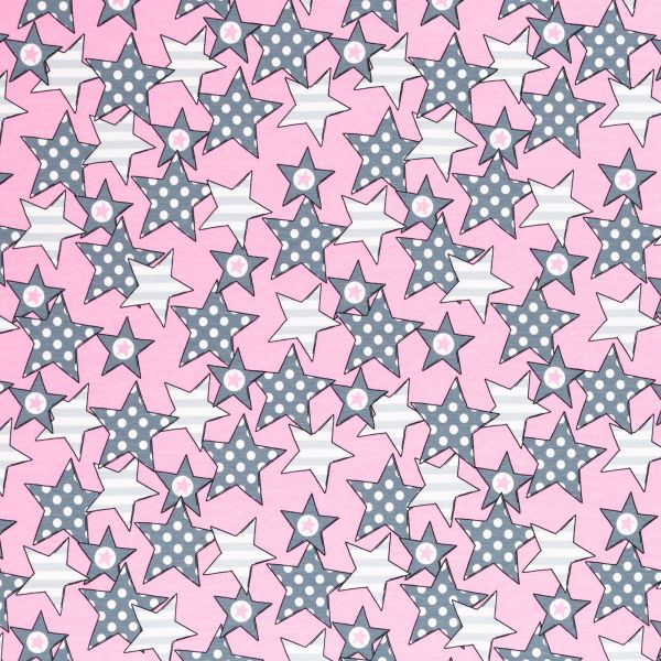 Jersey Sterne Punkte Streifen rosa – Serie Heavenly Friends by Steinbeck von Swafing