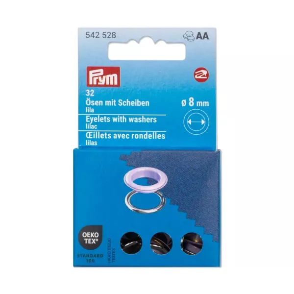20 Ösen mit Scheiben 8mm flieder - für das Prym Vario Creative Tool