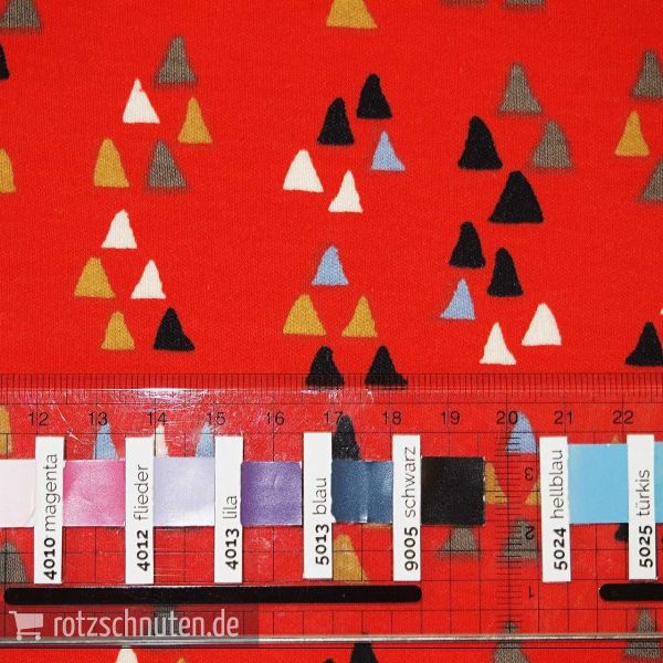 Bio Jersey Interlock BIRCH Wildland – Arrowhead Tomato – Dreiecke