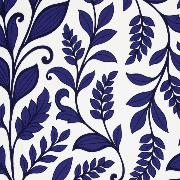 Viskose Webware Simply Flowers dunkelblau weiß • großes Blumenmuster von Swafing